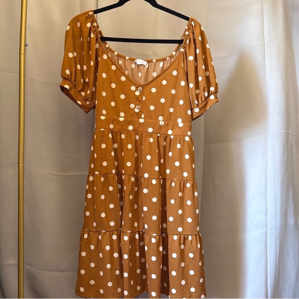Polka Dot Puff Sleeve Dress